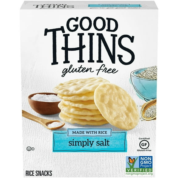 Good Thins Simply Salt Rice Snacks Gluten Free Crackers, 3.5 oz (Pack of 4)
