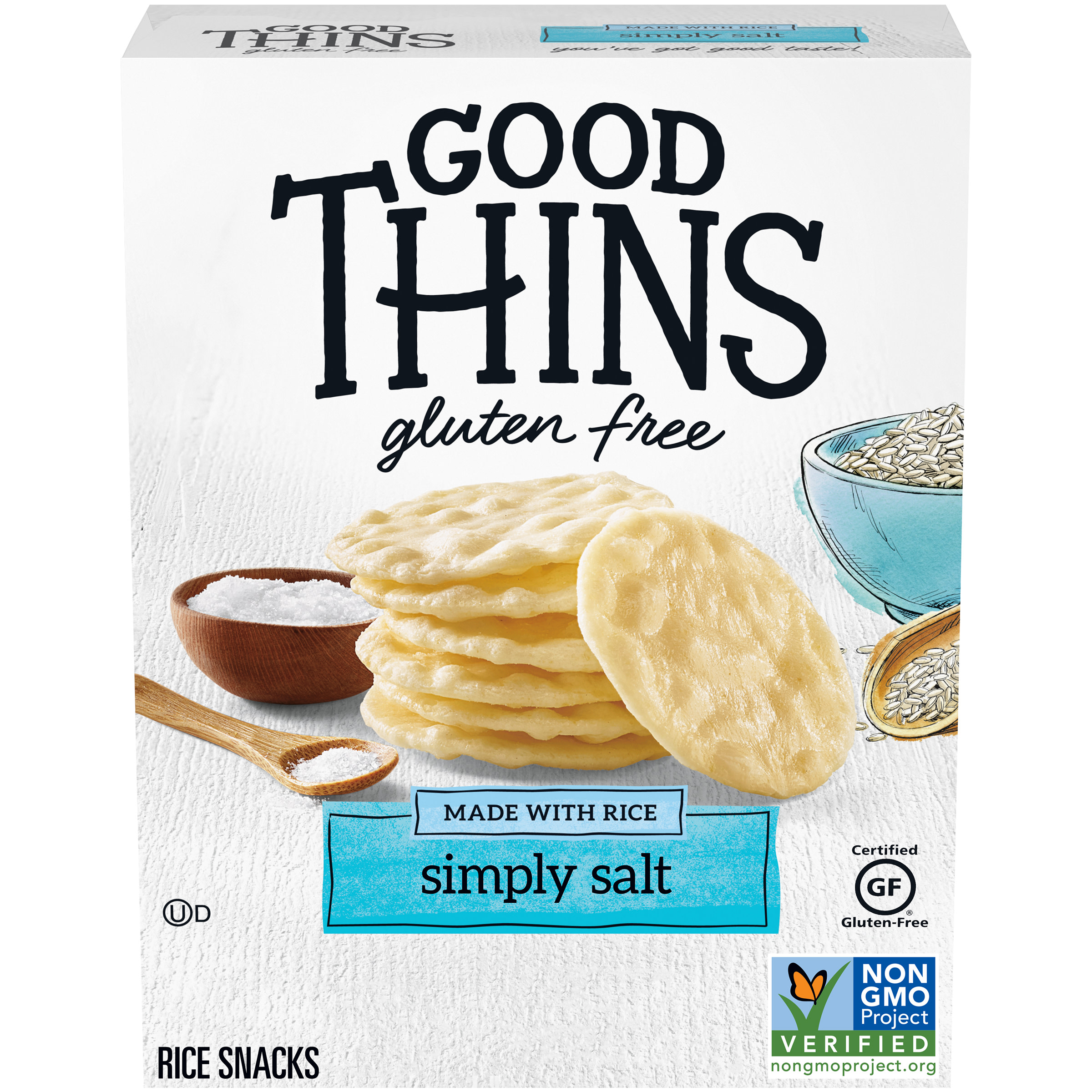 Good Thins Simply Salt Rice Snacks Gluten Free Crackers, 3.5 oz - image 1 of 12