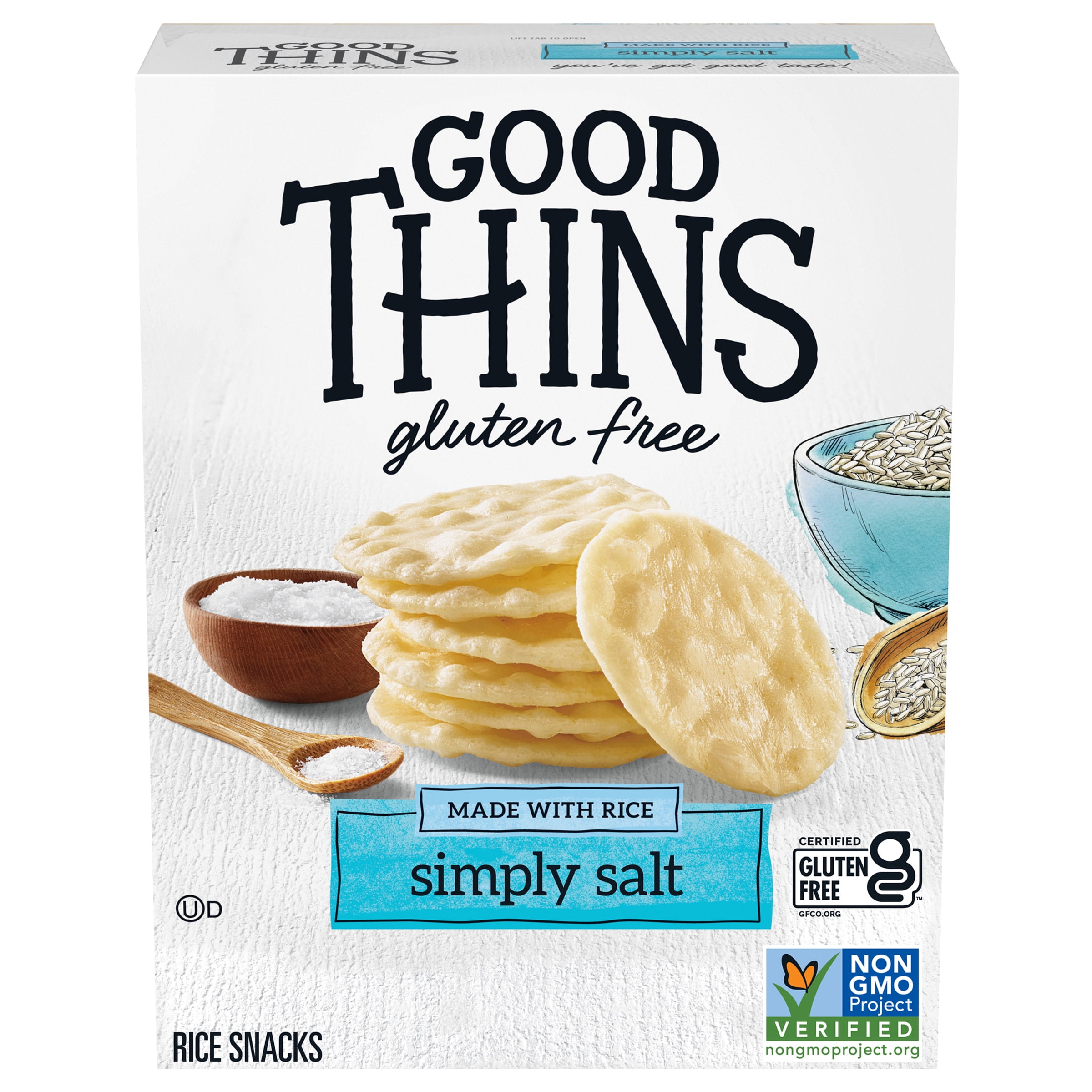 Good Thins Simply Salt Rice Snacks Gluten Free Crackers, 3.5 Ounce