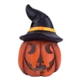thumbnail image 1 of Good Tidings 13.4” Pumpkin with Hat – Fall & Halloween Decoration, 1 of 5