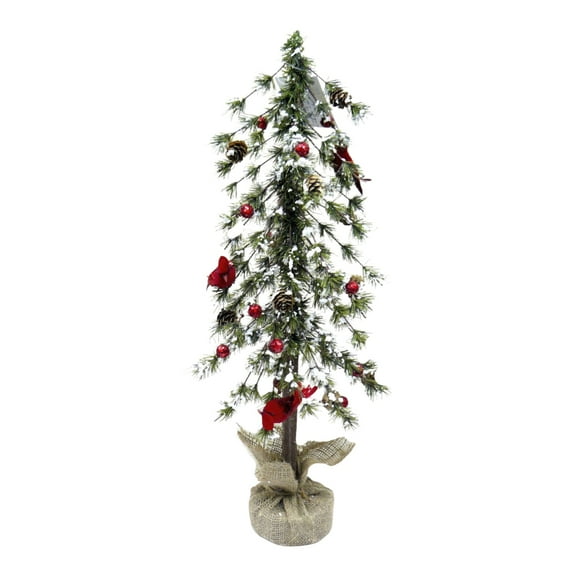 Good Tidings 24 Snowy Ming Pine Tree  Tabletop Christmas Decoration