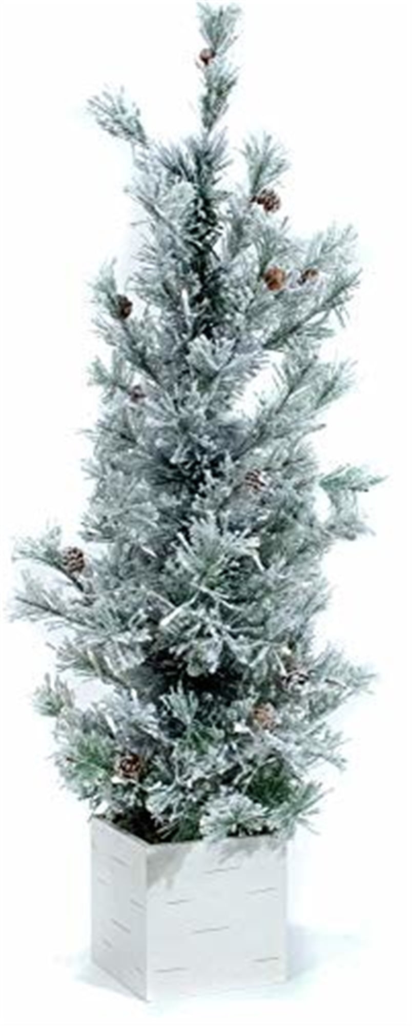 3' White Flocked Pine Tabletop Christmas Tree with Lights