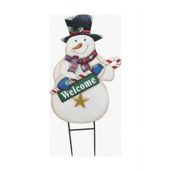 Good Tidings G48 HS20319X 37.5 in. Snowman Welcome Stake - Multi Color