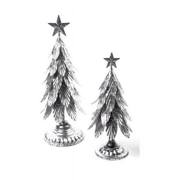 Good Tidings G48 ZT205007X 18 in. Silver Tree with Star - Set of 2