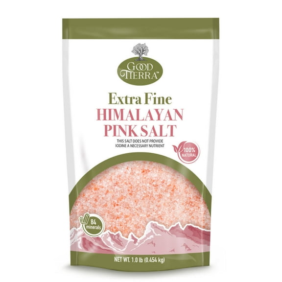Himalayan Pink Salt Extra Fine - Mineral-Rich Natural Salt for Cooking, Grinder, and Table Use - 1 lb - PET Bag
