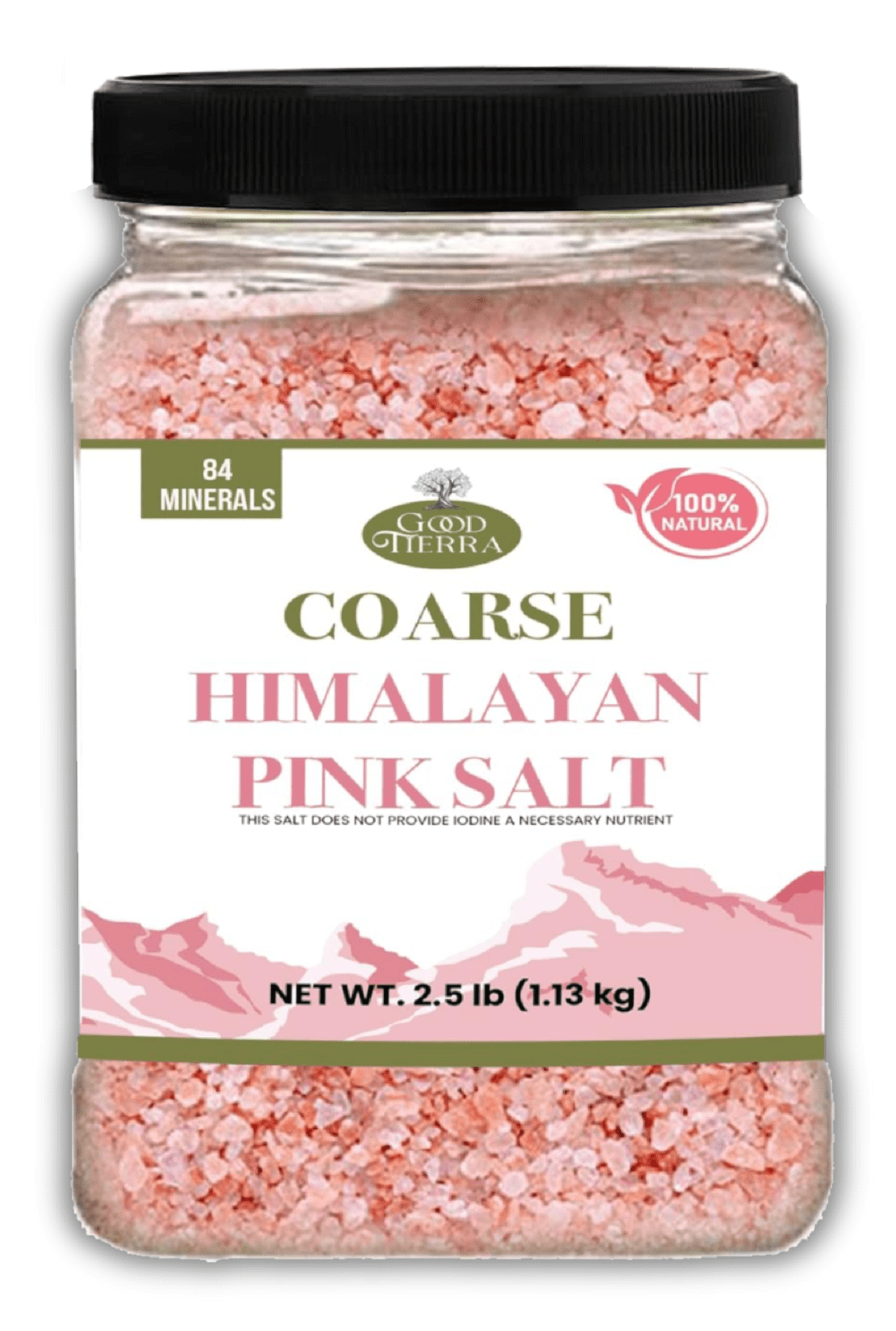 Good Tierra Pure Natural Fine Grain Himalayan Pink Salt - Coarse - 2.5 ...