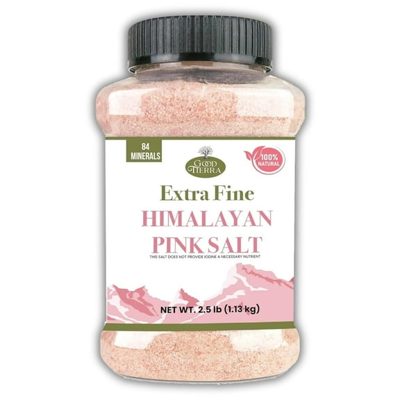 Himalayan Pink Salt Extra Fine - Mineral-Rich Natural Salt for Cooking, Grinder, and Table Use - 2.5 lb