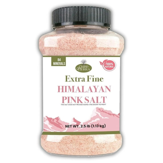 Himalayan Pink Salt Extra Fine - Mineral-Rich Natural Salt for Cooking, Grinder, and Table Use - 2.5 lb
