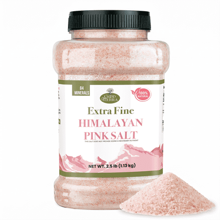 Himalayan Pink Salt Extra Fine - Mineral-Rich Natural Salt for Cooking, Grinder, and Table Use - 2.5 lb