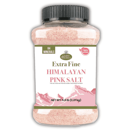 Himalayan Pink Salt Extra Fine - Mineral-Rich Natural Salt for Cooking, Grinder, and Table Use - 5 lb