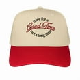 thumbnail image 1 of Here for a Good Time Not A Long Time Embroidered Hat, Cute & Sassy Snapback Trucker Cap for Women, Adjustable Fit with Bold Statement, Great for Country Girls, Summer Vibes, or Fun-Loving Moments, 1 of 5