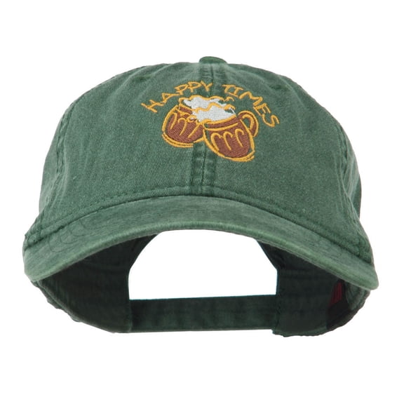 Good Times Beer Image Embroidered Washed Cap - Dark Green OSFM