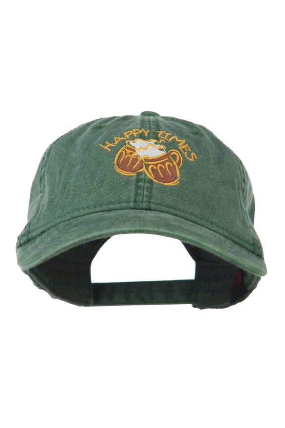 Good Times Beer Image Embroidered Washed Cap - Dark Green OSFM