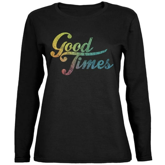 Good Times Black Womens Long Sleeve T-Shirt - Small