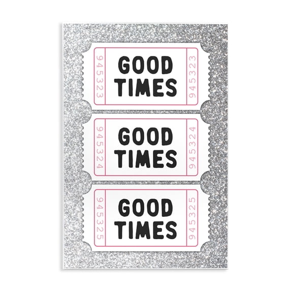 Stupell Industries Good Times Glam Tickets Wall Plaque Art, design by Lettered and Lined, 15 x 10
