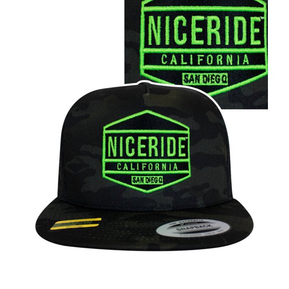 "Good Times - Neon" Black Trucker Snapback Hat For Adult Men & Women