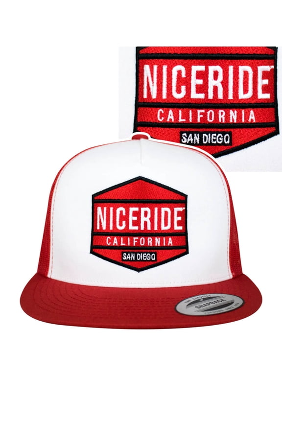 "Good Times" Red & White Adjustable Snapback/Trucker Hat For Men & Women