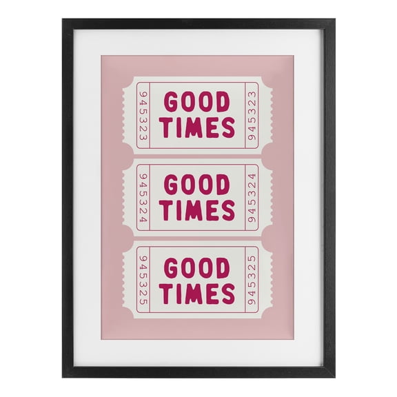 Stupell Industries Good Times Ticket Stubs Black Framed Print Under Glass, design by Lettered and Lined, 20 x 14