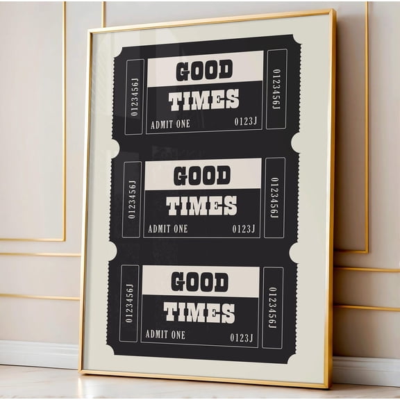 Good Times Wall Print, Black And White Wall Decor, Apartment Wall Decor, Trendy Wall Prints, Retro Prints Wall Art, Modern Wall Decor, 8x12 UNFRAMED