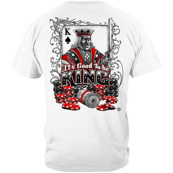 Good To Be King Poker 100% Cotton White T-Shirt Large