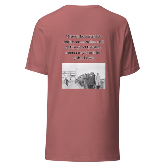 "Good Trouble" John Lewis Unisex t-shirt (Mauve, L)