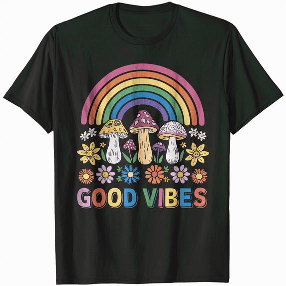 Good Vibes 70s Throwback Vintage Hippie Style T-Shirt