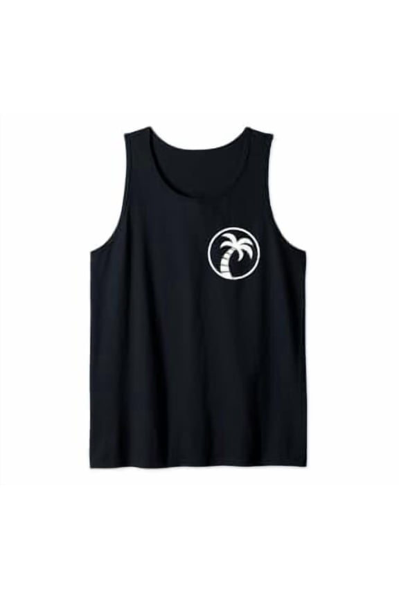 Good Vibes Beach Palm Tree And Surfing Van So Beach Please Tank Top Size S-3XL