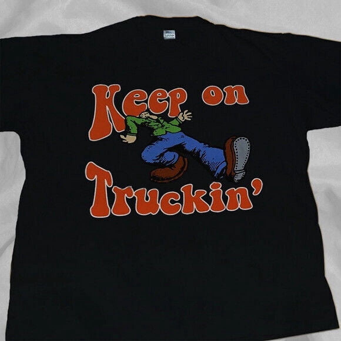 Good Vibes Keep On Truckin 70s Rare Black T-Shirt - Walmart.com