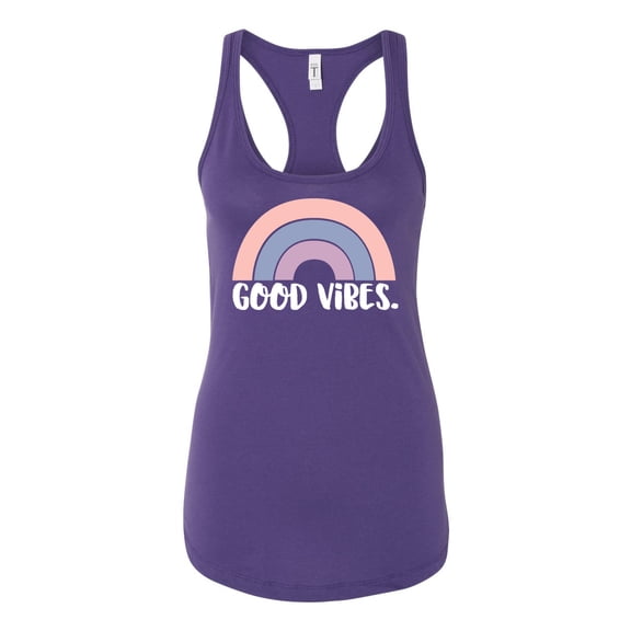 Good Vibes Ladies Racerback Tank Top-Purple Rush-xl