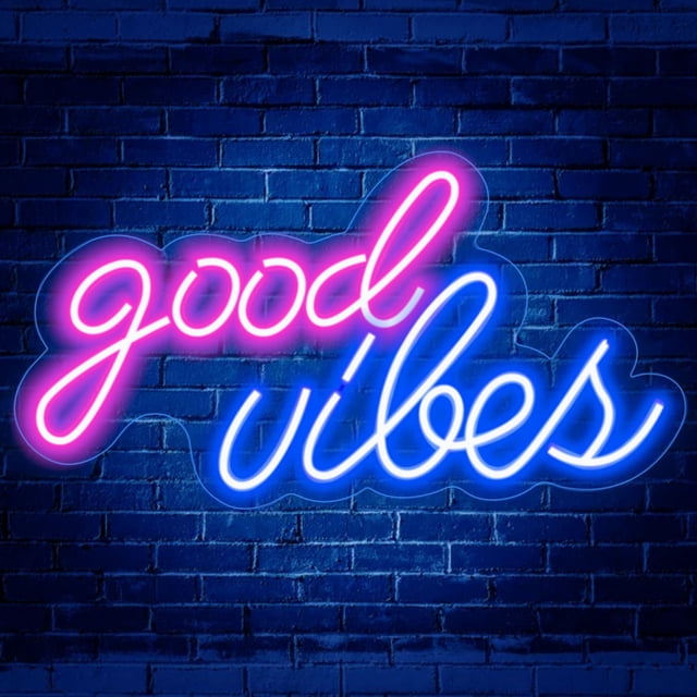 Good Vibes Neon Sign, 16.5"x 8.3" Led Neon Light Signs for Wall Decor