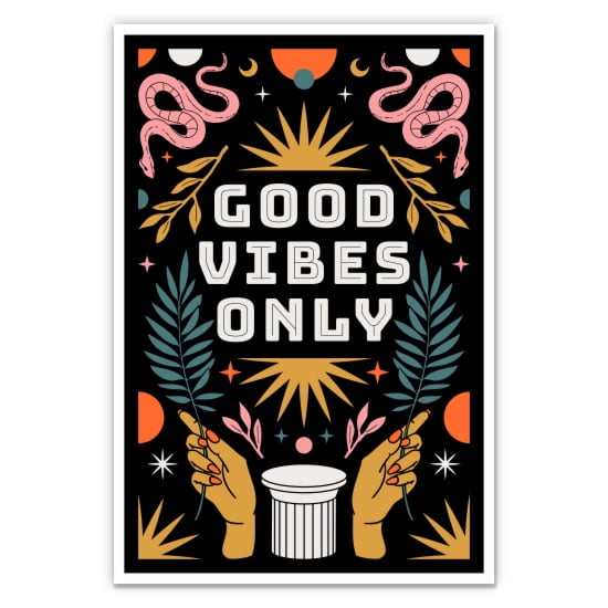Good Vibes Only - 3" Vinyl Sticker - For Car Laptop Water Bottle Phone - Waterproof Decal