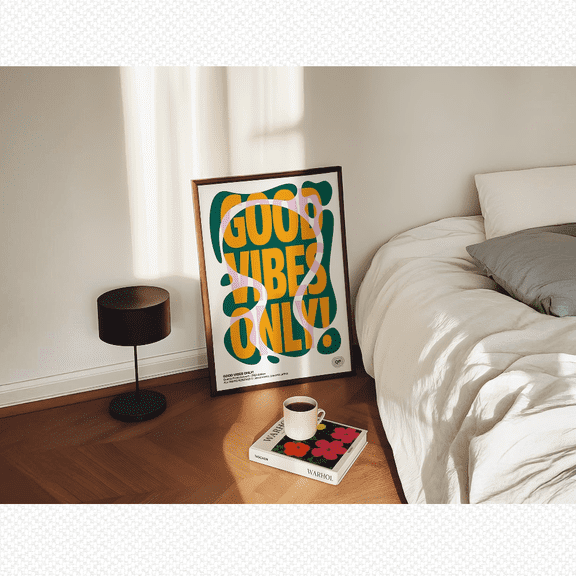 Good Vibes Only! Bold & Colorful Poster, Aesthetic Wall Art, Typography Poster, Trendy Home Decor Art, Poster Only, Poster Home Decor, Poster Only