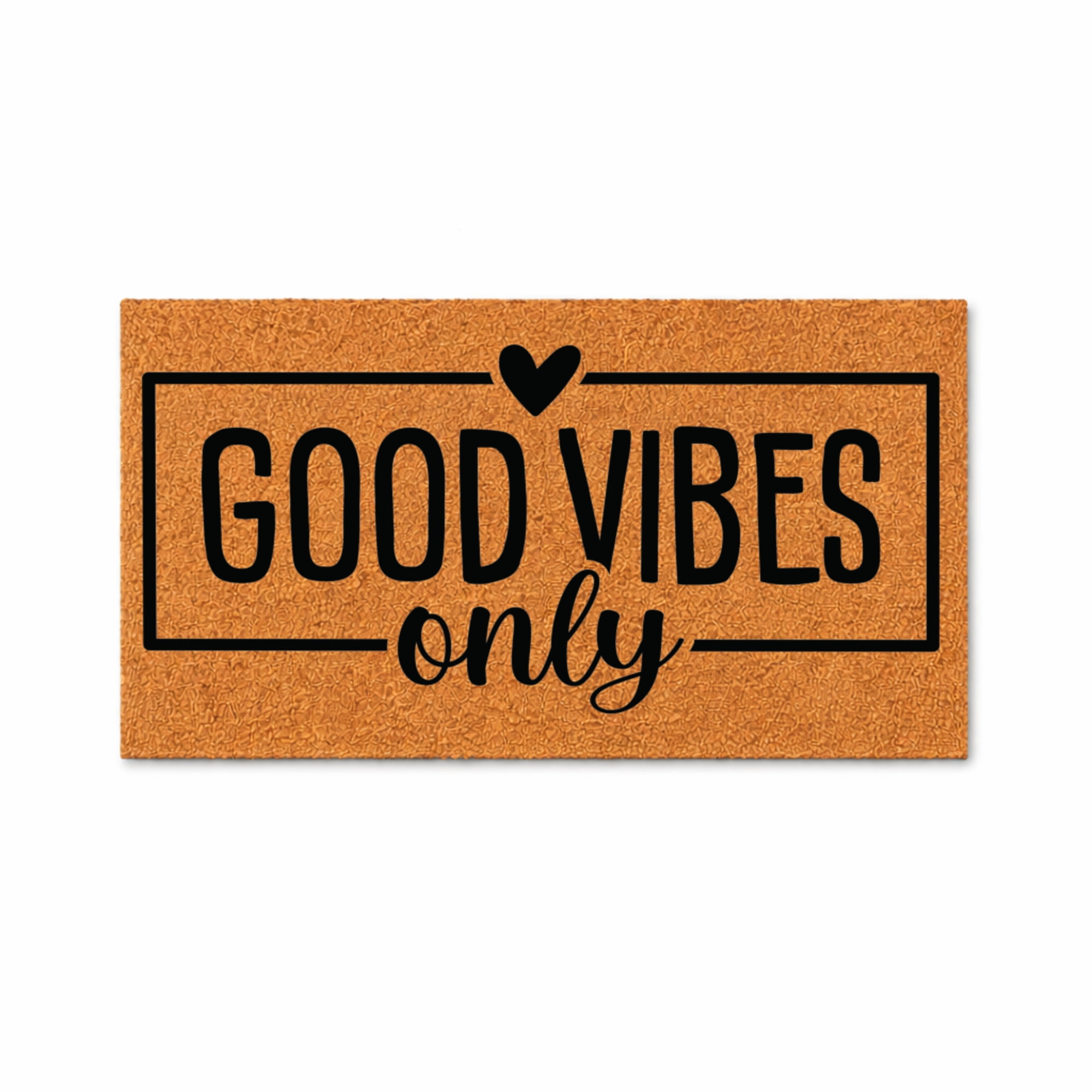 Good Vibes Only - Brown Coir PVC Outdoor Doormat (36x72 inches) 7454