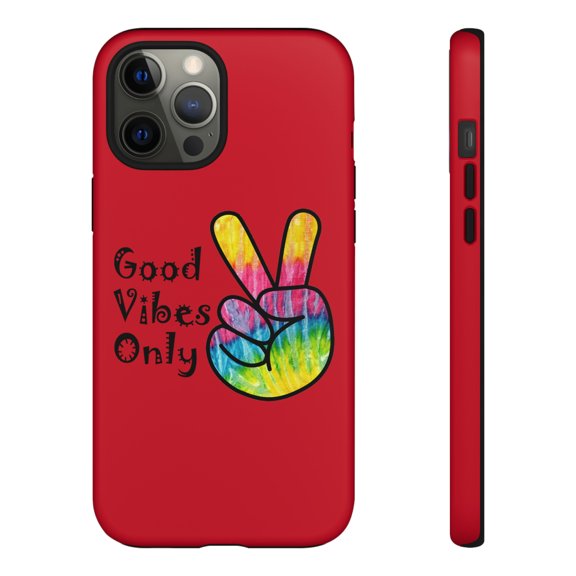 Good Vibes Only Dark Red iPhone 15 Case-iPhone 14 Case-iPhone Case-iPhone