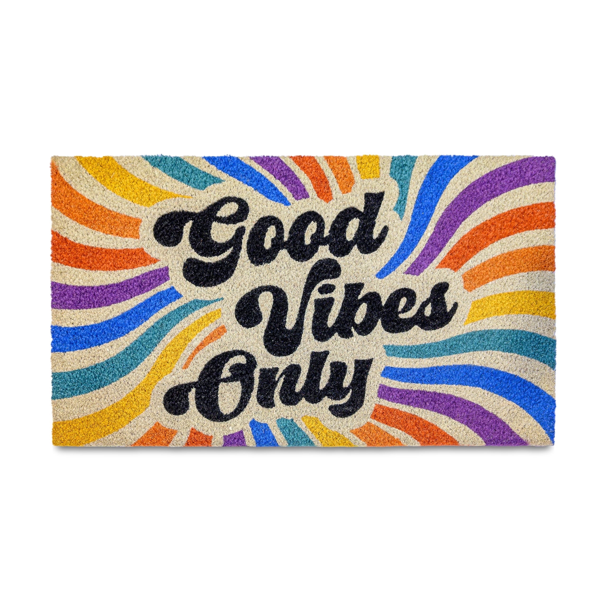 MAINEVENT Good Vibes Only Doormat 30x17 Inch, Outdoor Welcome Mat for Outside