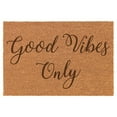 thumbnail image 1 of Good Vibes Only Doormat Brown Natural Coir Rectangular Front Entry Non Slip Door Mat (18 in. x 30 in.), 1 of 1