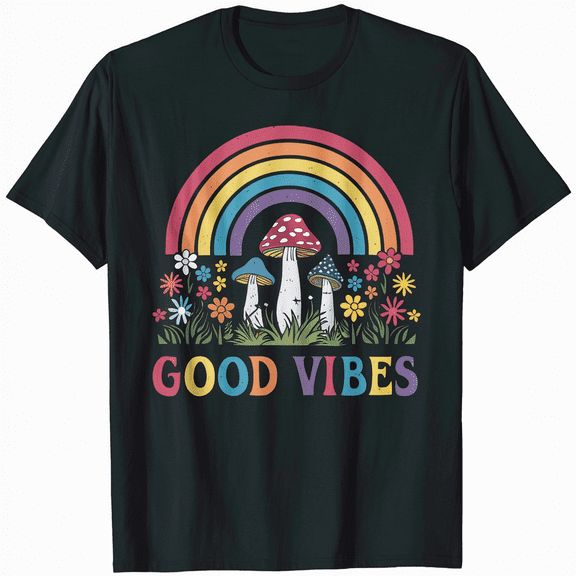 Good Vibes Only - Funny Positive Inspirational Retro T-Shirt
