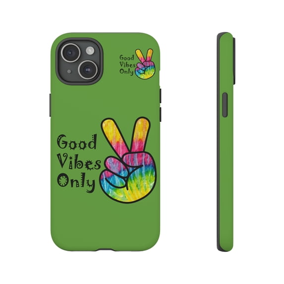 Good Vibes Only Green Tough iPhone 15 Case-iPhone 14-iPhone Case-iPhone