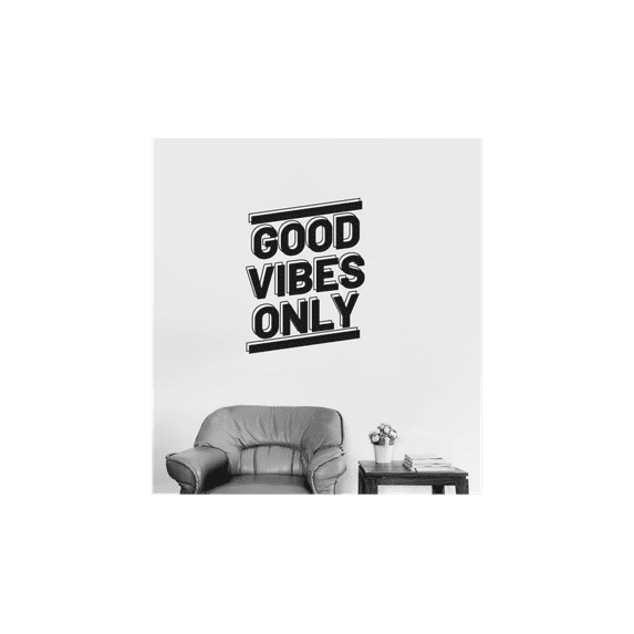 Good Vibes Only - Life Motivational Quote Life Inspirational Quote Vinyl Wall Decal Wall Sticker Wall Art Decoration Home Room Design Bedroom Office Class Room Living Room Décor Size (30x30 inch)