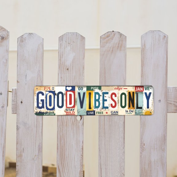 Good Vibes Only Metal Tin Sign For Bar Cafe And Home Wall Decor 4x16 Inch