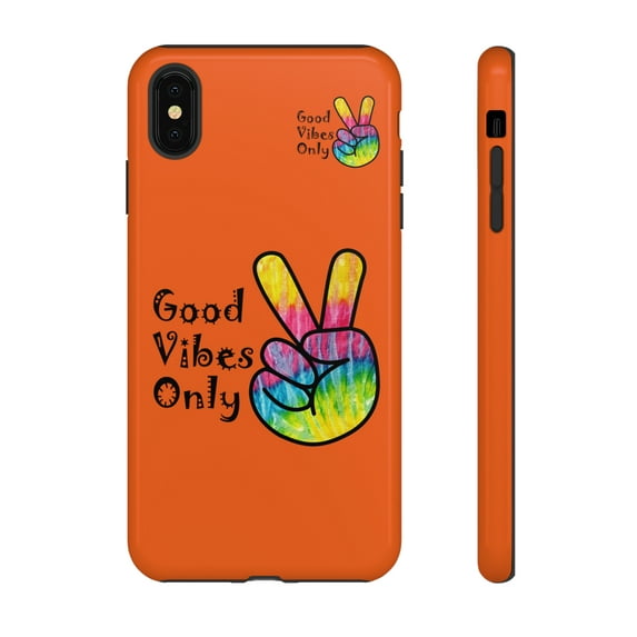 Good Vibes Only Orange Tough iPhone 15 Case-iPhone 14-iPhone Case-iPhone