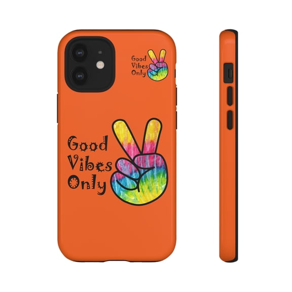 Good Vibes Only Orange Tough iPhone 15 Case-iPhone 14-iPhone Case-iPhone