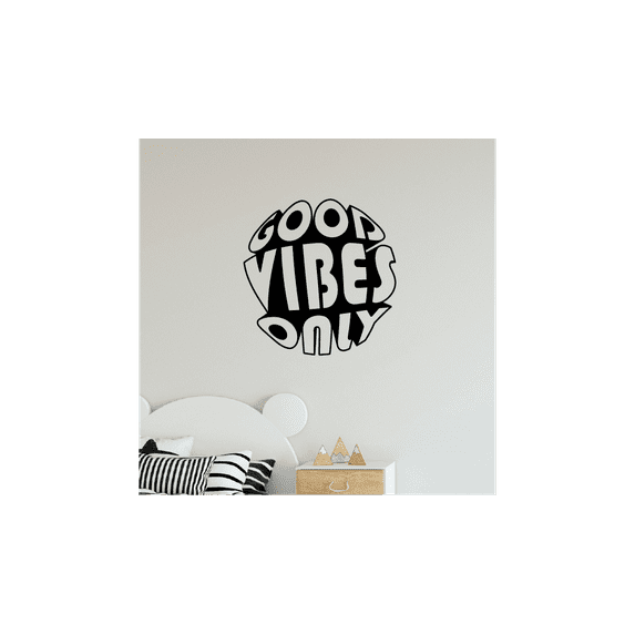 Good Vibes Only - Positive Life Quote Life Motivational Quote Inspiration Quote Vinyl Wall Art Wall Sticker Wall Decal Decoration For Home Room Class Room Office Living Room Size (27x30 inch)