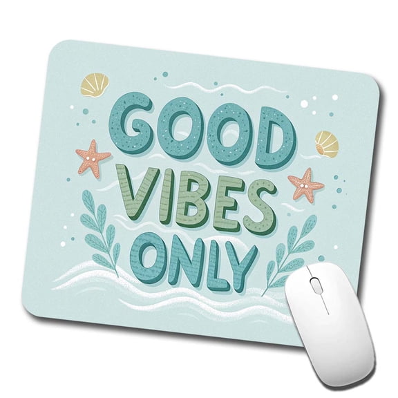 Good Vibes Only Sea Foam Ocean Beach Mouse Pad Low Profile Gaming Mat