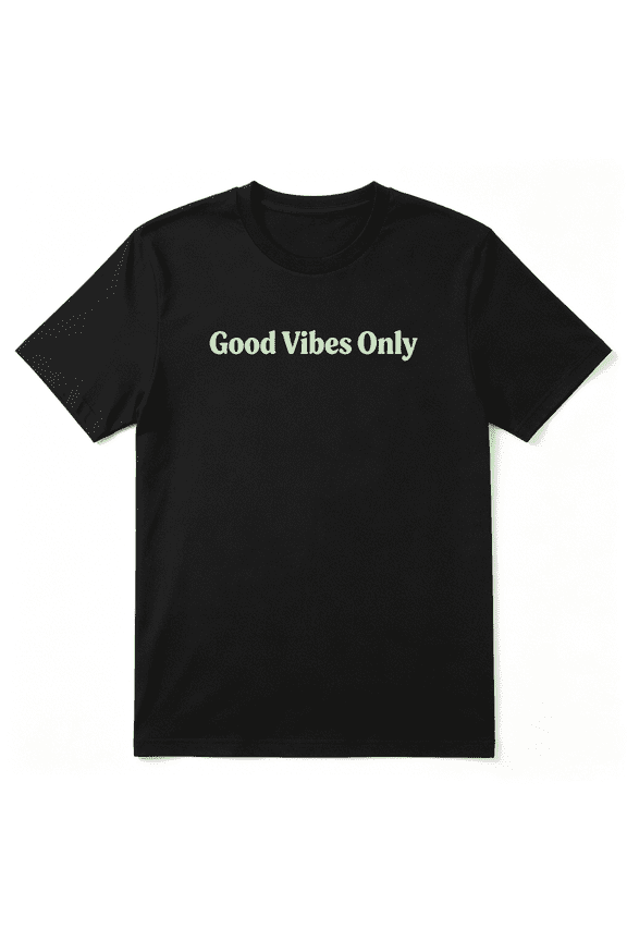 Good Vibes Only Slogan Text Cool Graphic Tee for Women, Playful Holiday Gift Cotton Short Sleeves T-Shirt
