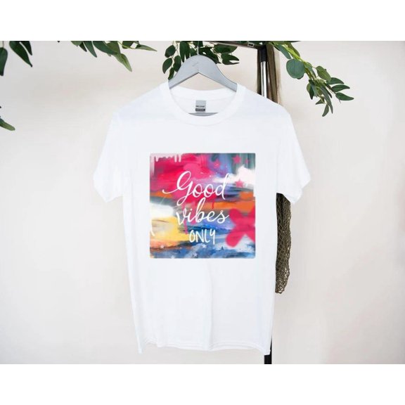 Good Vibes Only Street Art T-Shirt With Graffiti Look, for men & women, up to size 5XL