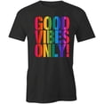 thumbnail image 1 of Good Vibes Only T-Shirt | Positive Vibes Black Tee Gift, 1 of 5