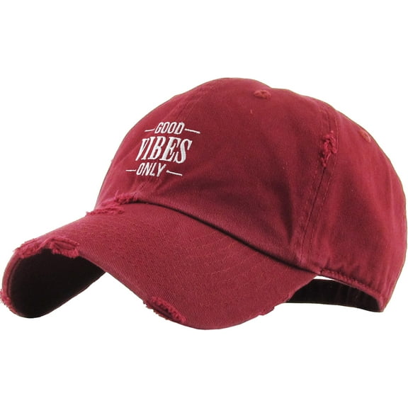 Good Vibes Only Vintage Distressed Washed Dad Hat Baseball Cap