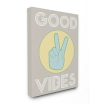 Good Vibes Peace Hand Stretched Canvas Wall Art (16 in. W x 20 in. H (3 lbs.))