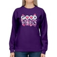 thumbnail image 1 of Good Vibes - Pink Emojis Graphic Women's Sweatshirt, 1 of 4